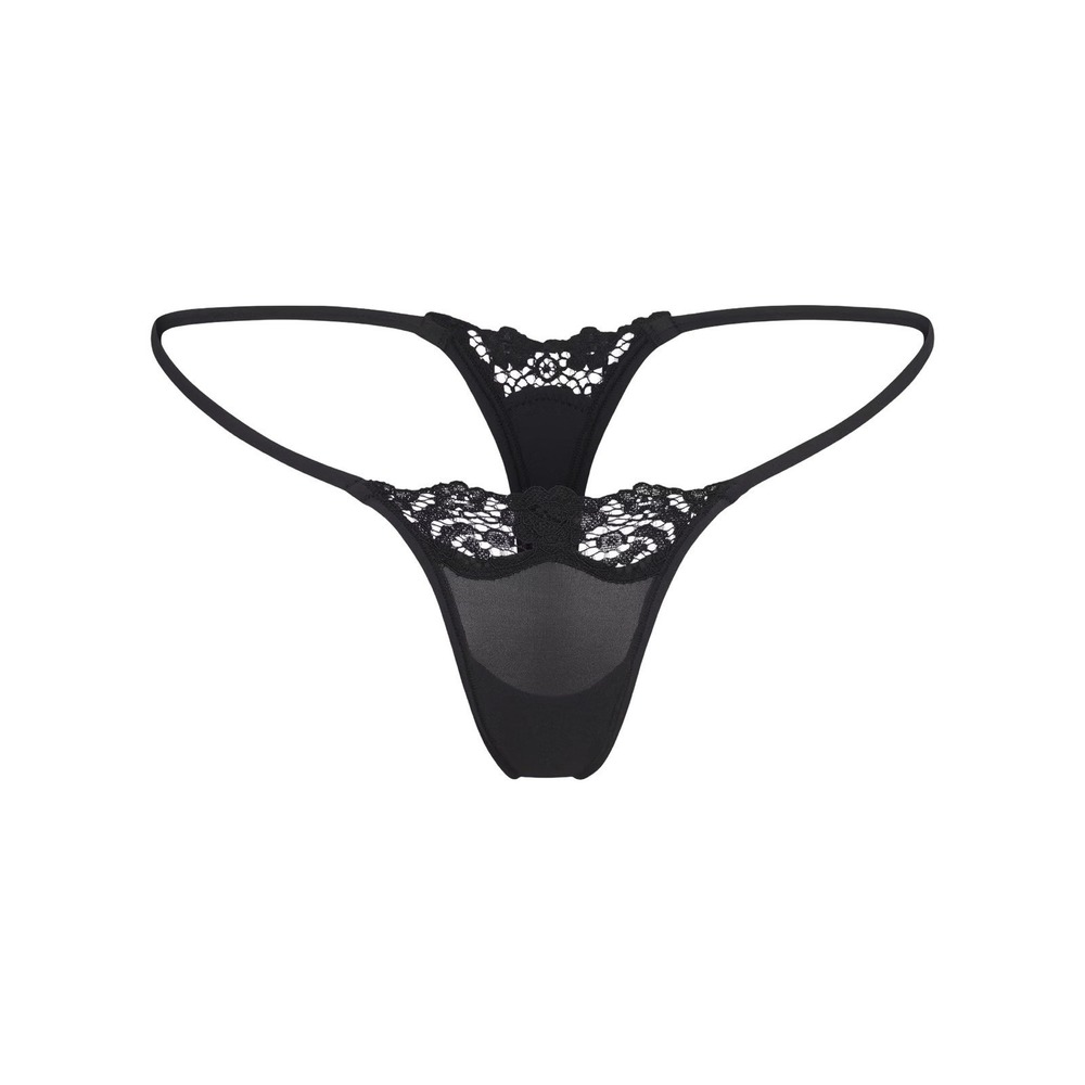Skims Fits Everybody Lace String Thong - NEW - Onyx - Small